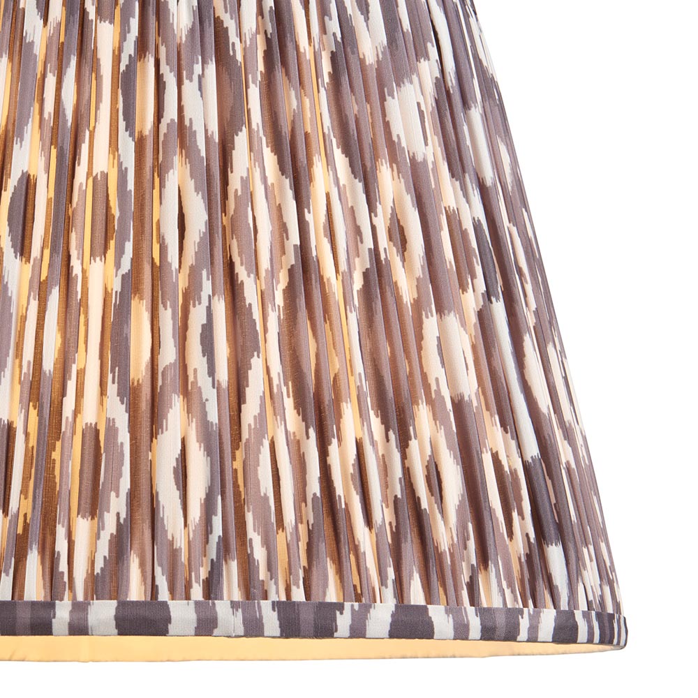 Eltham And Ikat 40cm Pearl Grey Shade Ceiling Light With Green Colour Braided Cable