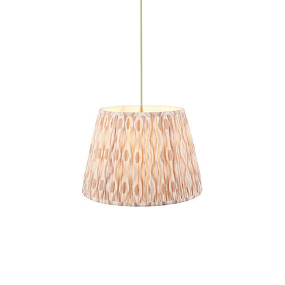 Eltham And Ikat 40cm Neutral Shade Ceiling Light With Green Colour Braided Cable