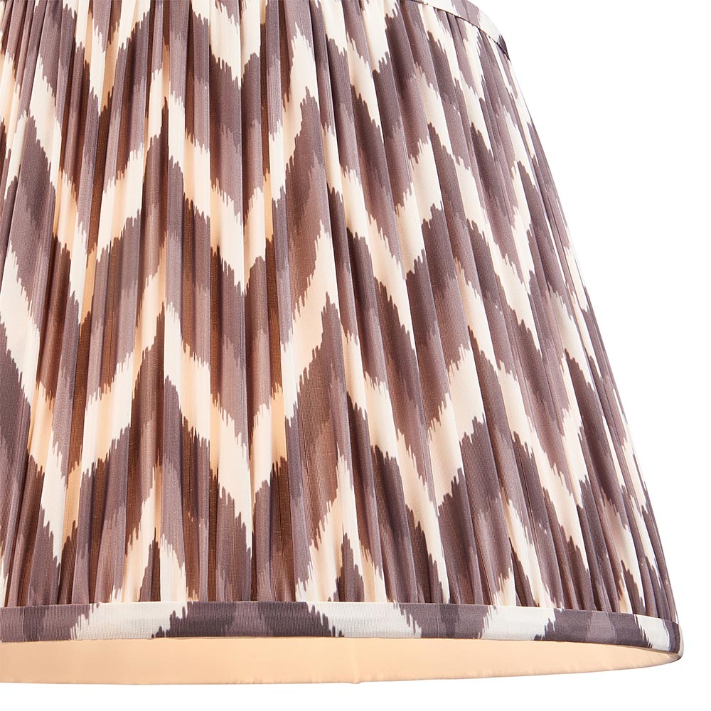 Eltham And Zigzag 40cm Pearl Grey Shade Ceiling Light With Blue Colour Braided Cable