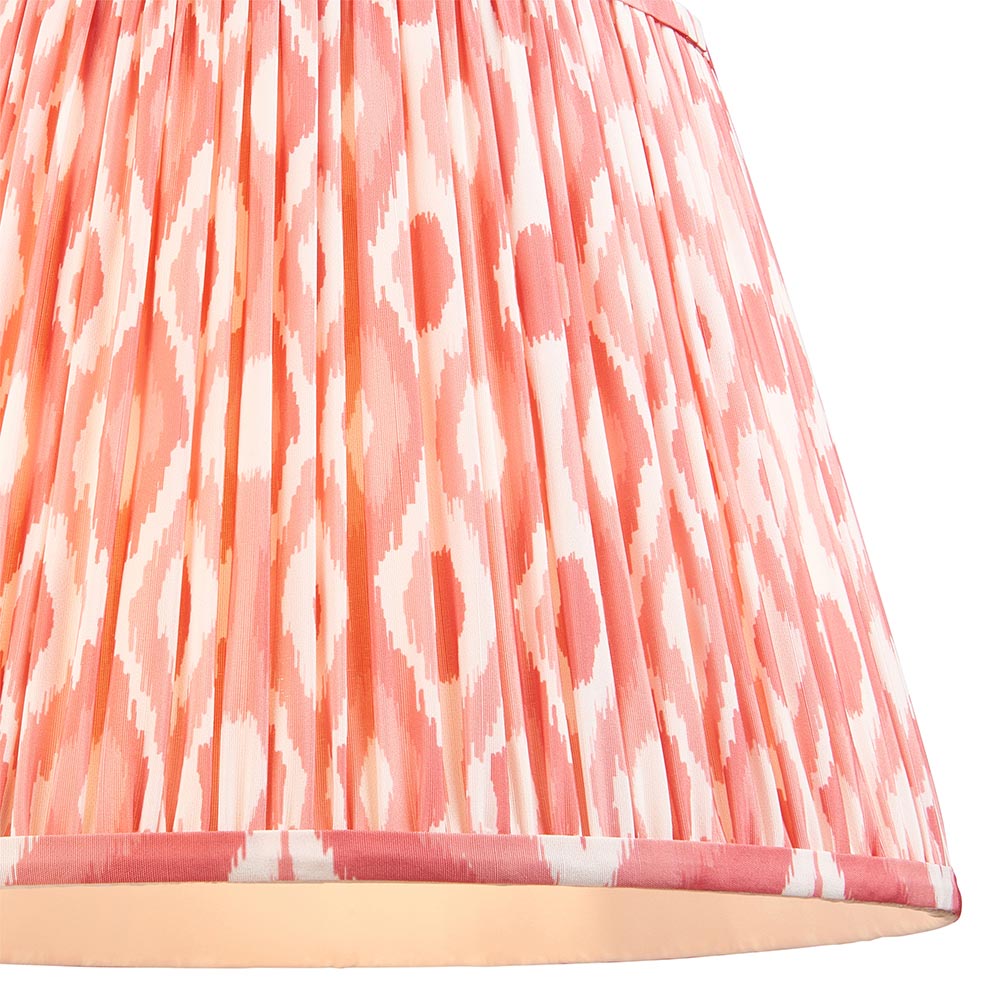 Eltham And Ikat 40cm Coral Pink Shade Ceiling Light With Blue Colour Braided Cable