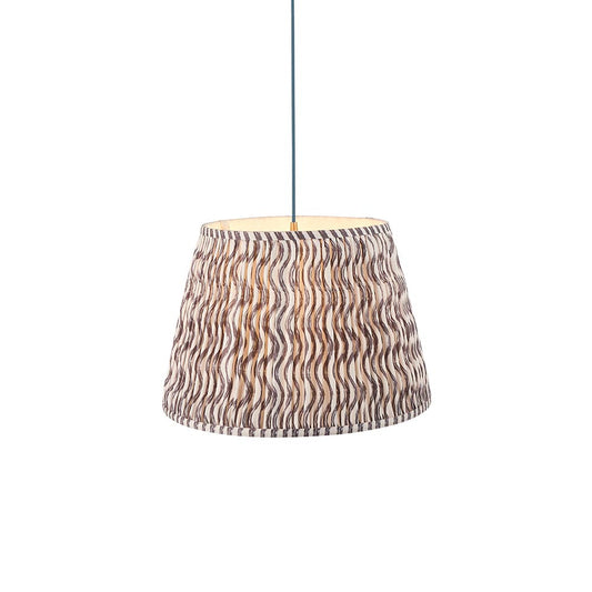 Eltham And Ripple 40cm Pearl Grey Shade Ceiling Light With Blue Colour Braided Cable