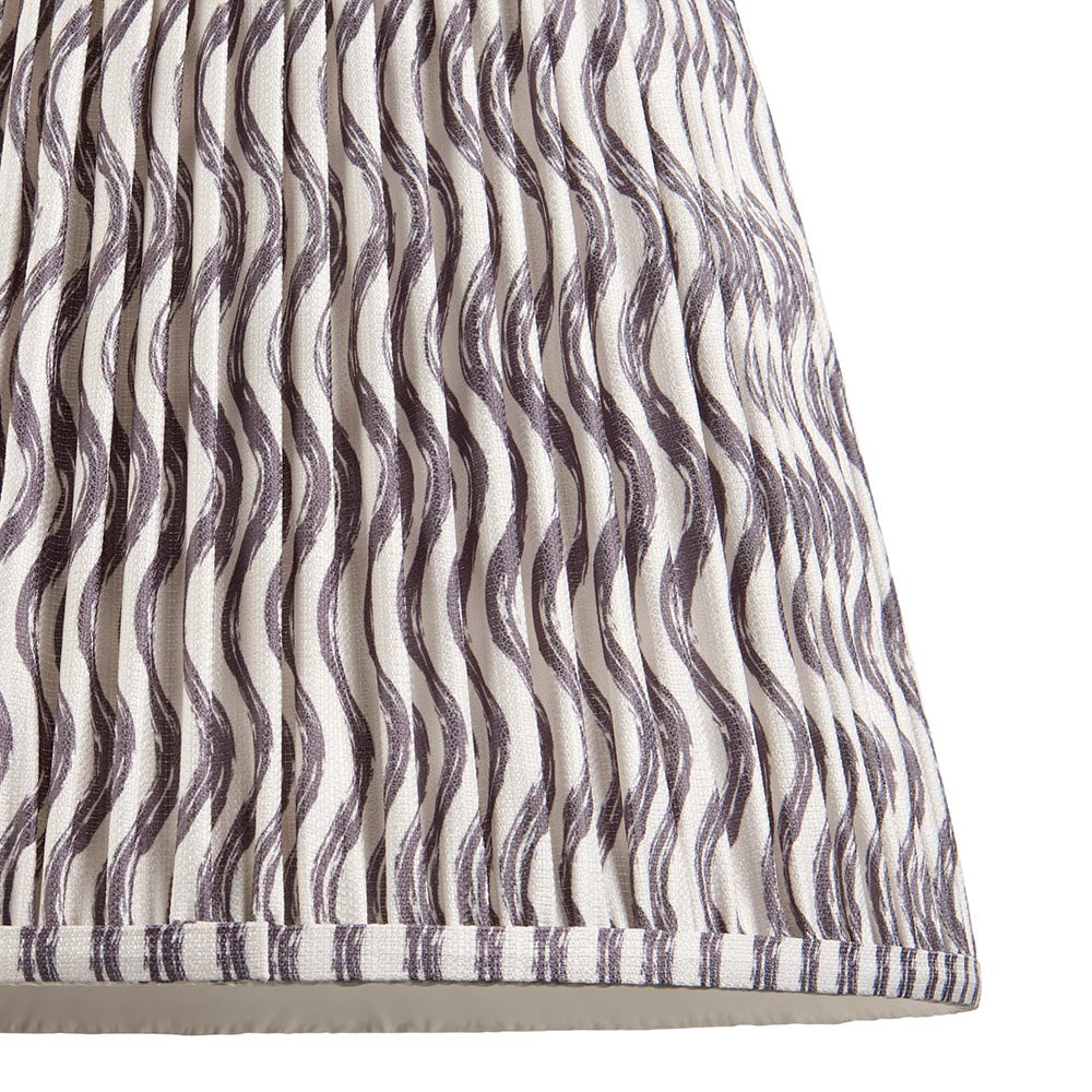 Eltham And Ripple 40cm Pearl Grey Shade Ceiling Light With Blue Colour Braided Cable