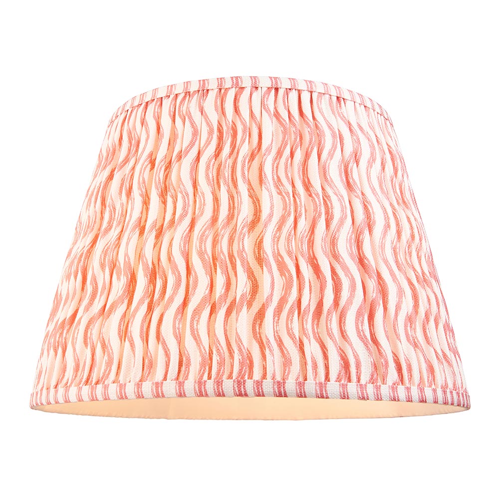 Eltham And Ripple 40cm Coral Pink Shade Ceiling Light With Blue Colour Braided Cable