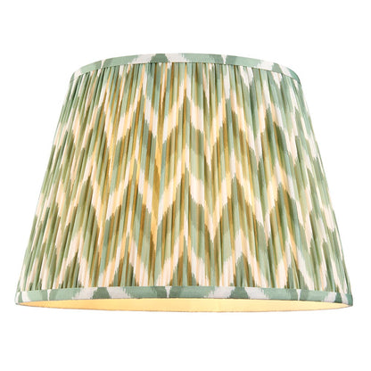 Eltham And Zigzag 40cm Cotswold Green Shade Ceiling Light With Blue Colour Braided Cable