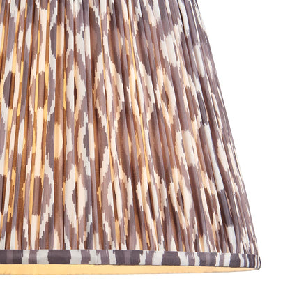 Eltham And Ikat 40cm Pearl Grey Shade Ceiling Light With Blue Colour Braided Cable