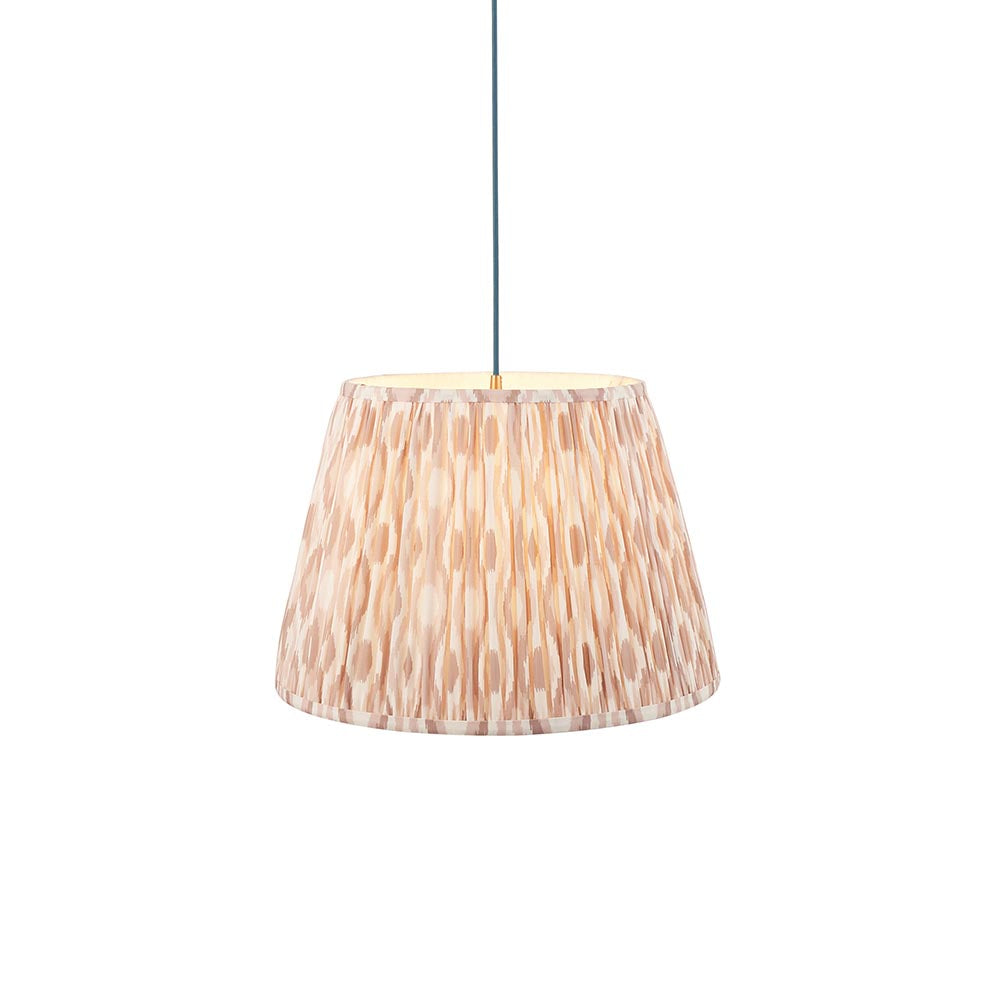 Eltham And Ikat 40cm Neutral Shade Ceiling Light With Blue Colour Braided Cable