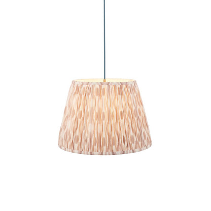 Eltham And Ikat 40cm Neutral Shade Ceiling Light With Blue Colour Braided Cable