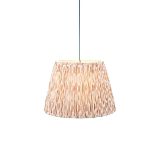 Eltham And Ikat 40cm Neutral Shade Ceiling Light With Blue Colour Braided Cable
