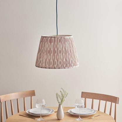 Eltham And Ikat 40cm Neutral Shade Ceiling Light With Blue Colour Braided Cable