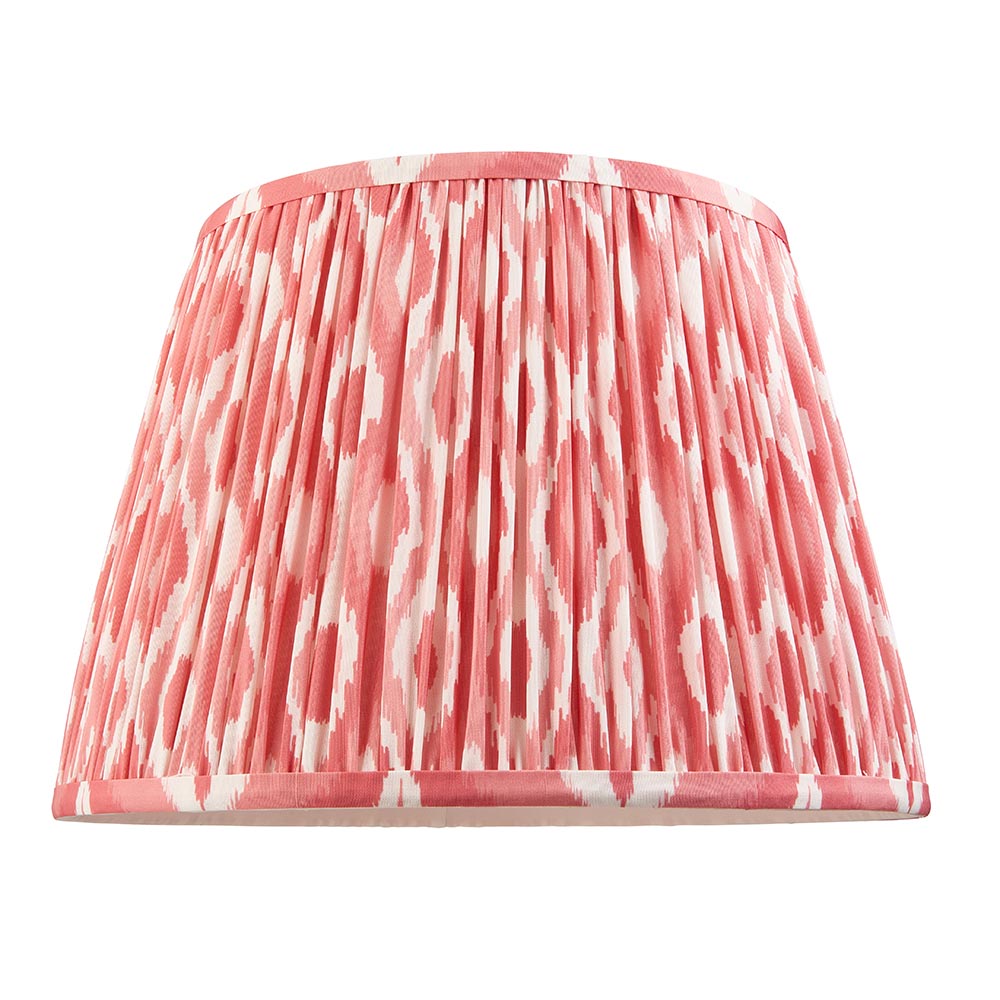 Carnaby And Ikat 35cm Coral Pink Shade Floor Lamp With Satin Almond White Base