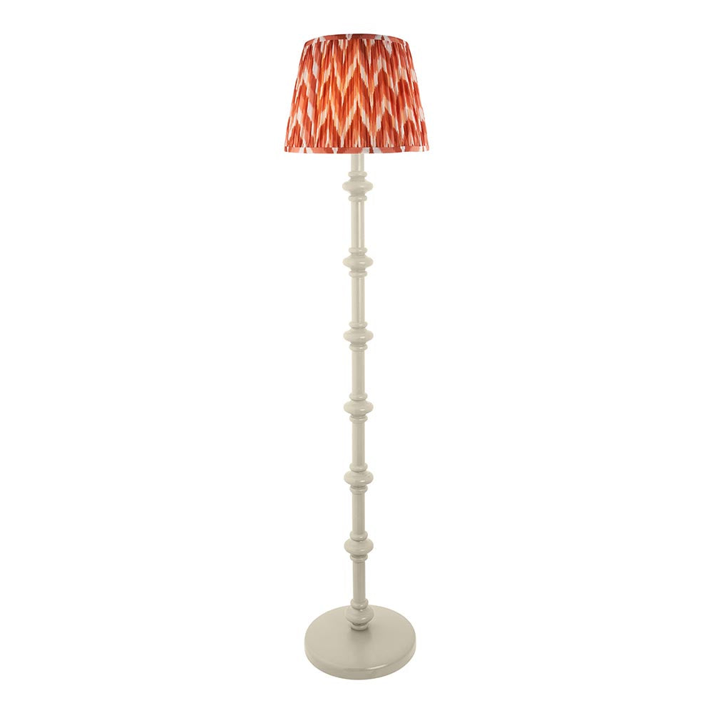 Carnaby And Zigzag 35cm Apricot Orange Shade Floor Lamp Satin Almond White Base
