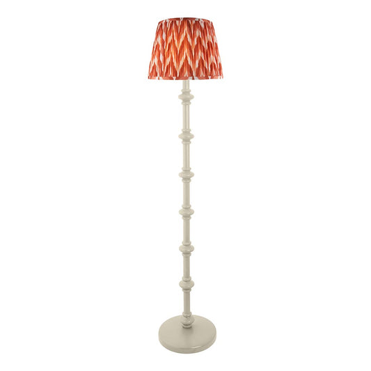 Carnaby And Zigzag 35cm Apricot Orange Shade Floor Lamp Satin Almond White Base