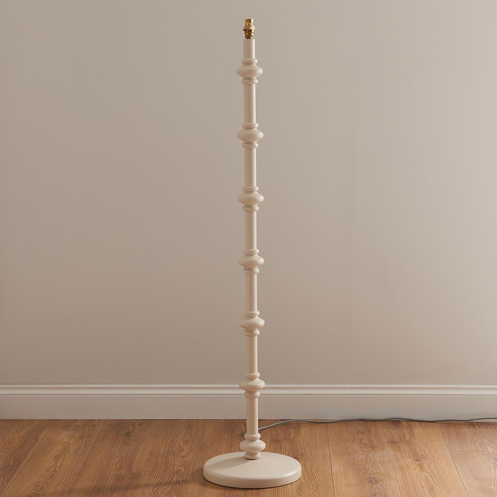 Carnaby And Ikat 35cm Marlin Blue Shade Floor Lamp With Satin Almond White Base