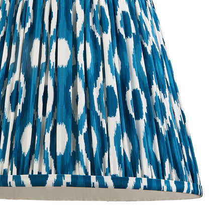 Carnaby And Ikat 35cm Marlin Blue Shade Floor Lamp With Satin Almond White Base