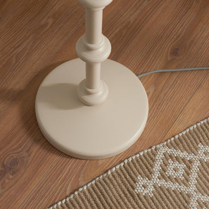 Carnaby And Ikat 35cm Neutral Shade Floor Lamp With Satin Almond White Base