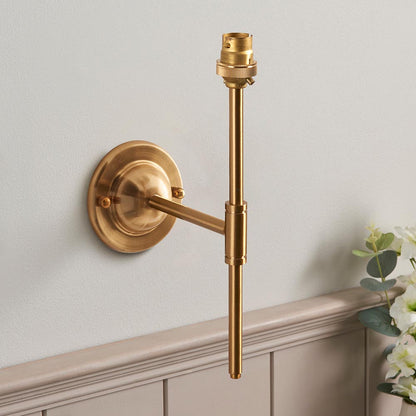 Dome T Bar And Ripple 16cm Pearl Grey Shade Wall Light In Brushed Aged Brass