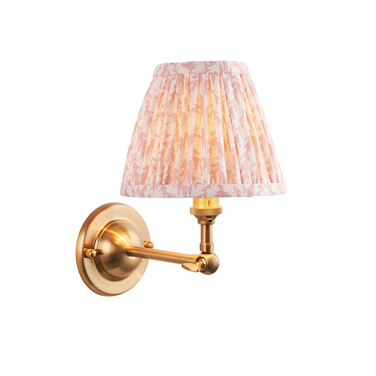 Dome Wing And Leaf 16cm Peachy Keen Shade Wall Light In Brushed Aged Brass