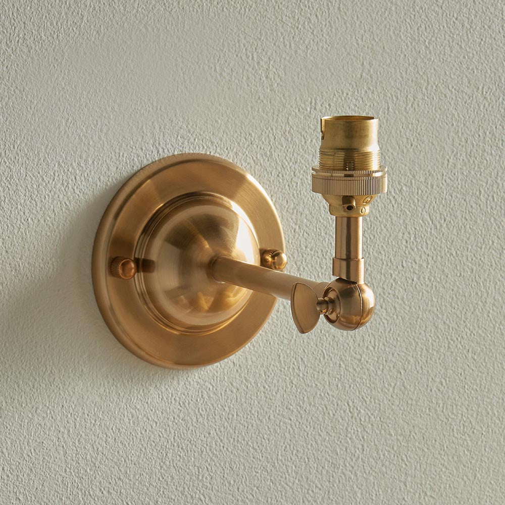 Dome Wing And Ripple 16cm Coral Pink Shade Wall Light In Brushed Aged Brass