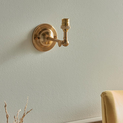Dome Wing And Ikat 16cm Pearl Grey Shade Wall Light In Brushed Aged Brass