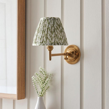 Dome Fold And Leaf 16cm Herb Garden Green Shade Wall Light In Brushed Aged Brass