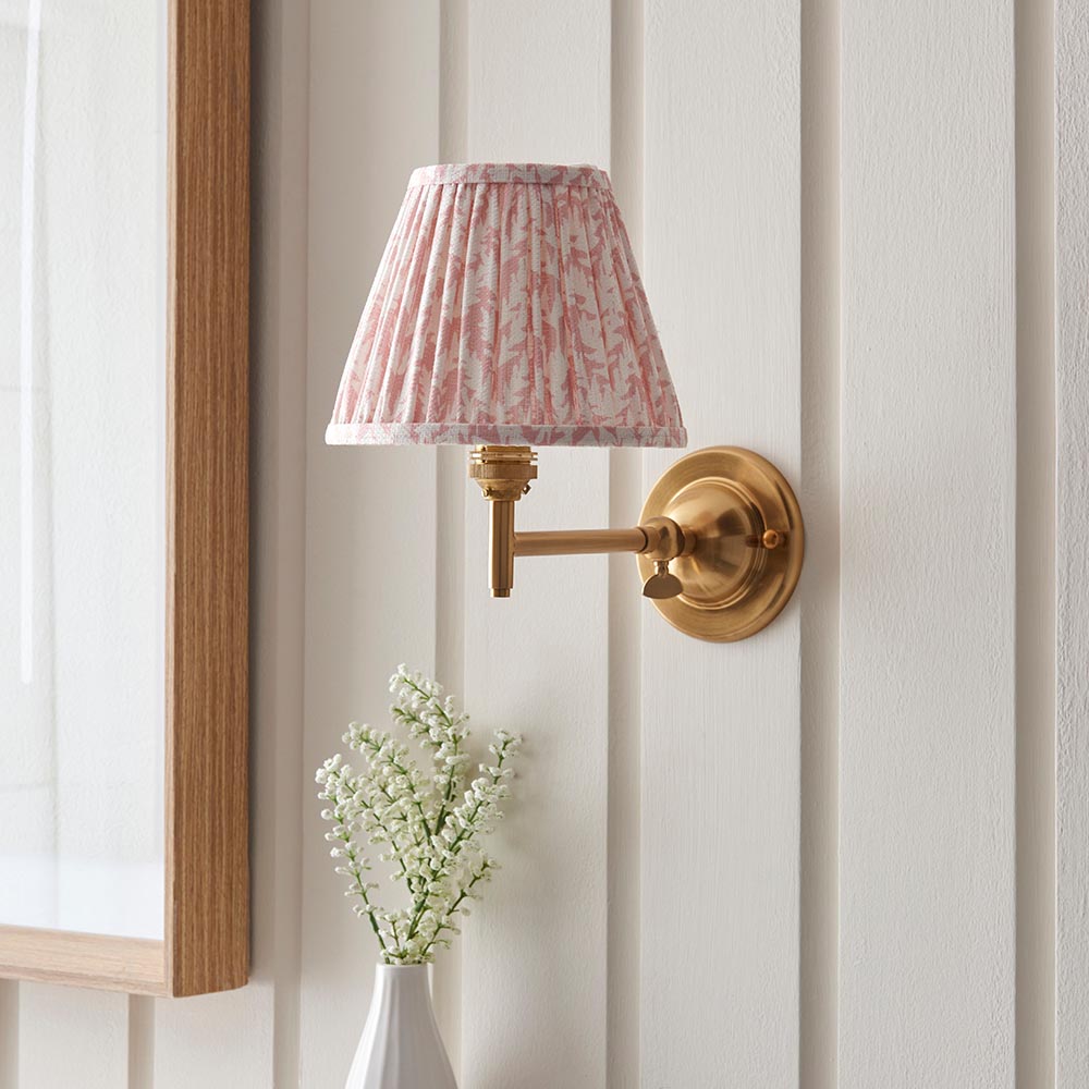 Dome Fold And Leaf 16cm Peachy Keen Shade Wall Light In Brushed Aged Brass