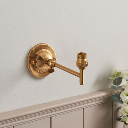 Dome Fold And Ivy 16cm Vintage White Shade Wall Light In Brushed Aged Brass