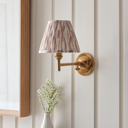 Dome Fold And Ikat 16cm Neutral Shade Wall Light In Brushed Aged Brass