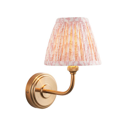 Step Arc And Leaf 16cm Peachy Keen Shade Wall Light In Brushed Aged Brass