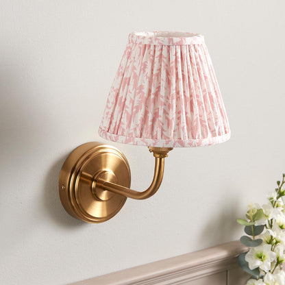 Step Arc And Leaf 16cm Peachy Keen Shade Wall Light In Brushed Aged Brass