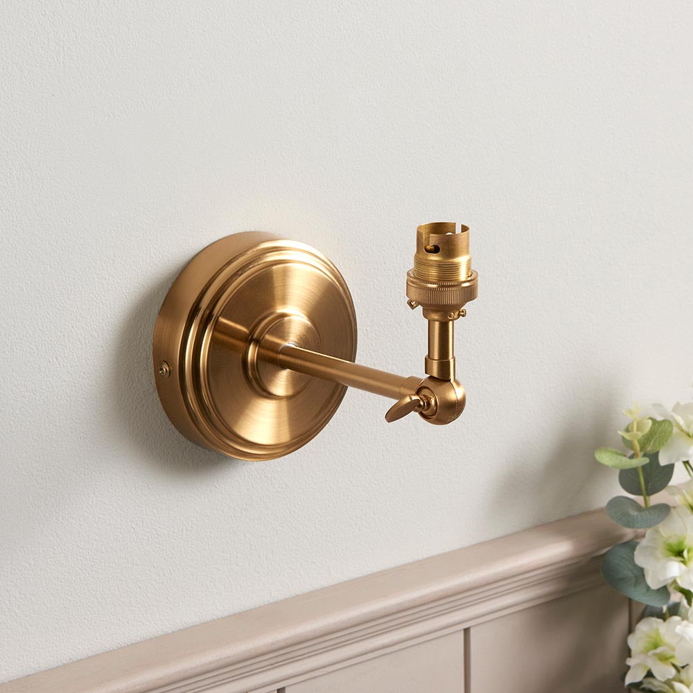 Step Wing And Leaf 16cm Pearl Grey Shade Wall Light In Brushed Aged Brass