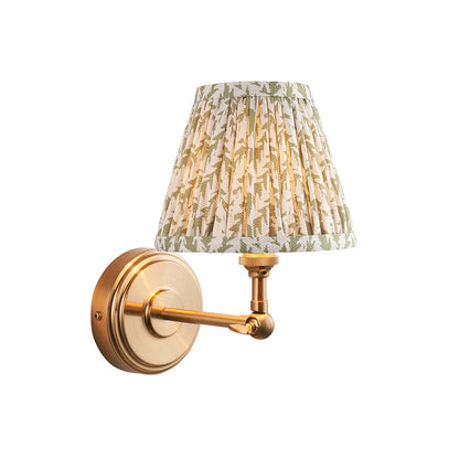 Step Wing And Leaf 16cm Herb Garden Green Shade Wall Light In Brushed Aged Brass
