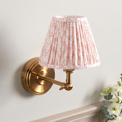 Step Wing And Leaf 16cm Peachy Keen Shade Wall Light In Brushed Aged Brass