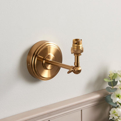 Step Wing And Zigzag 16cm Apricot Orange Shade Wall Light In Brushed Aged Brass