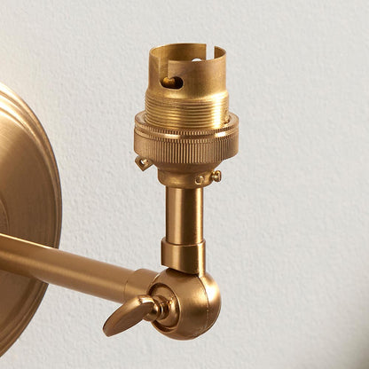 Step Wing And Ikat 16cm Marlin Blue Shade Wall Light In Brushed Aged Brass