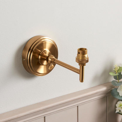 Step Fold And Leaf 16cm Shell Bay Blue Shade Wall Light In Brushed Aged Brass