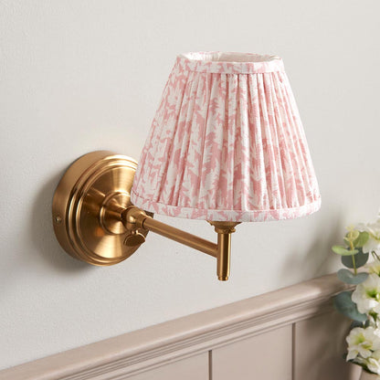 Step Fold And Leaf 16cm Peachy Keen Shade Wall Light In Brushed Aged Brass
