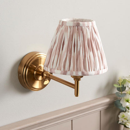 Step Fold And Ikat 16cm Neutral Shade Wall Light In Brushed Aged Brass