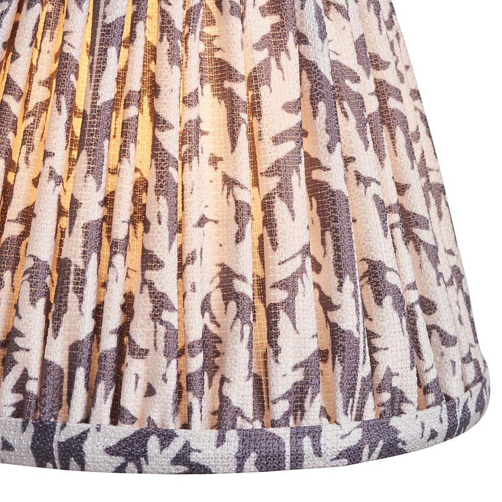 Wood Arc And Leaf 16cm Pearl Grey Shade Wall Light In Brushed Aged Brass