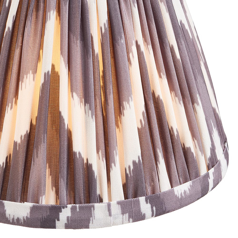 Wood Arc And Zigzag 16cm Pearl Grey Shade Wall Light In Brushed Aged Brass