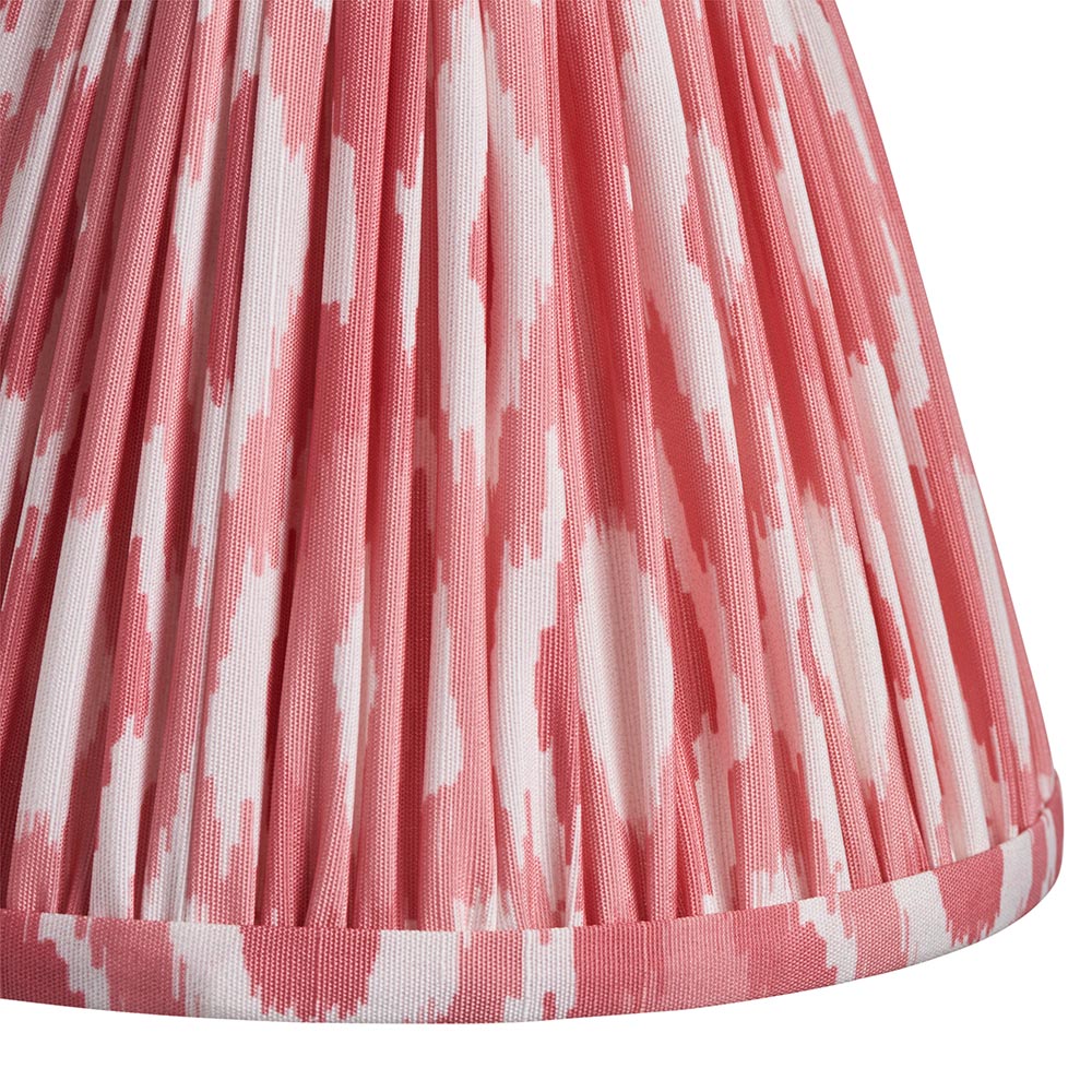 Wood Arc And Ikat 16cm Coral Pink Shade Wall Light In Brushed Aged Brass