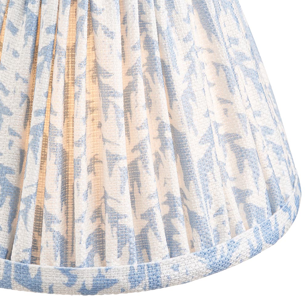Wood Arc And Leaf 16cm Shell Bay Blue Shade Wall Light In Brushed Aged Brass