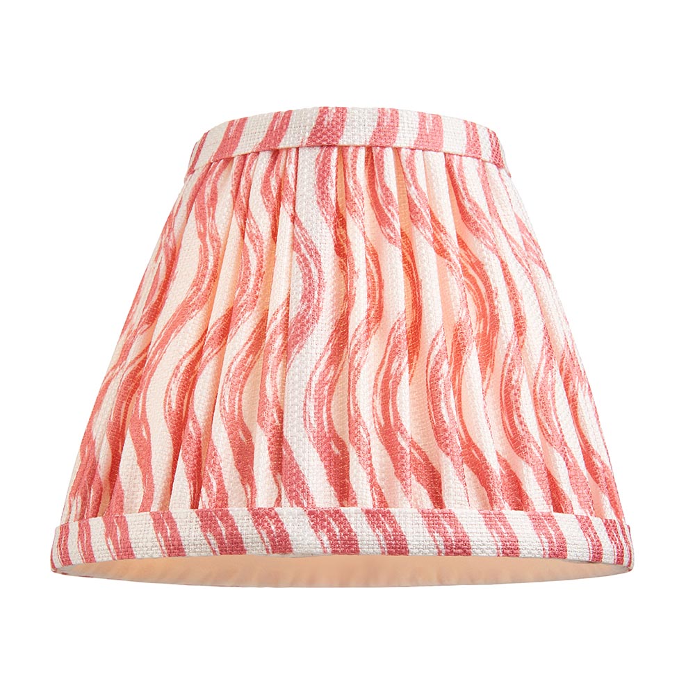 Wood Arc And Ripple 16cm Coral Pink Shade Wall Light In Brushed Aged Brass