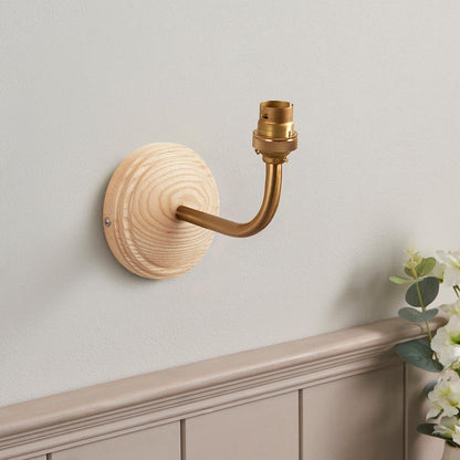 Wood Arc And Zigzag 16cm Cotswold Green Shade Wall Light In Brushed Aged Brass