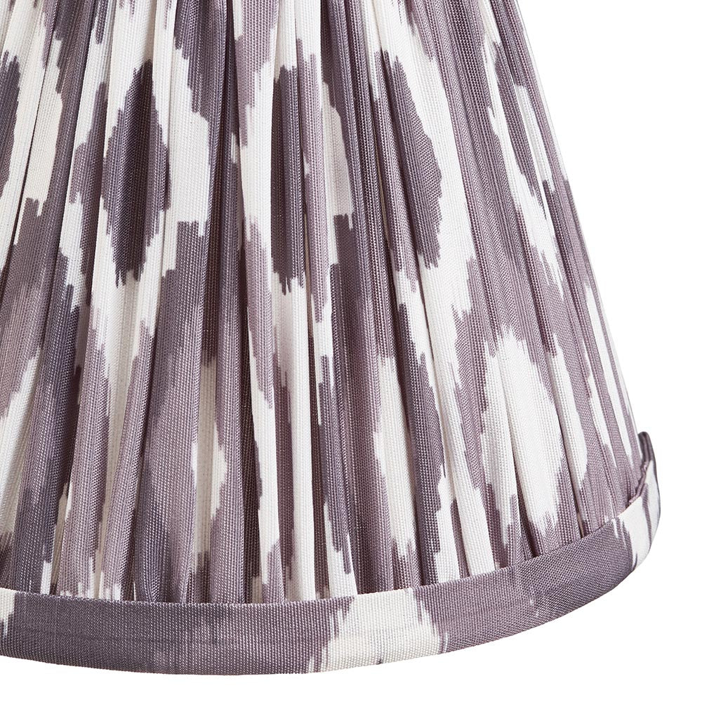 Wood Arc And Ikat 16cm Pearl Grey Shade Wall Light In Brushed Aged Brass