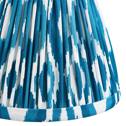 Wood Arc And Ikat 16cm Marlin Blue Shade Wall Light In Brushed Aged Brass