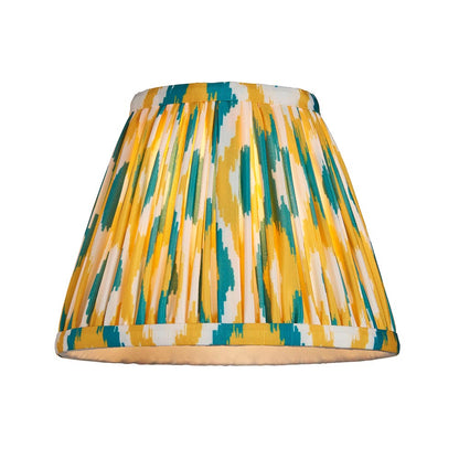 Wood Arc And Ikat 16cm Yellow And Jade Shade Wall Light In Brushed Aged Brass