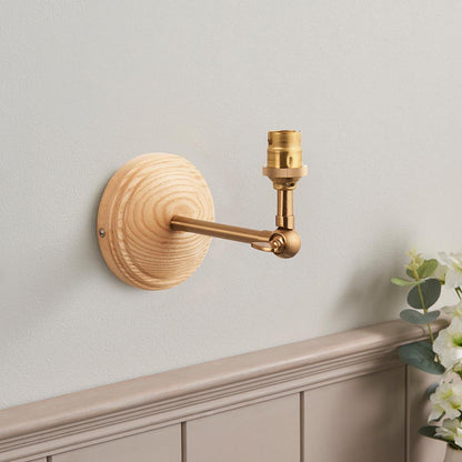 Wood Wing And Leaf 16cm Shell Bay Blue Shade Wall Light In Brushed Aged Brass