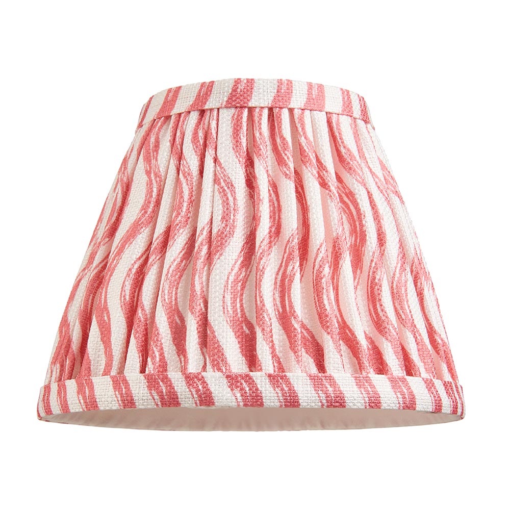 Wood Wing And Ripple 16cm Coral Pink Shade Wall Light In Brushed Aged Brass