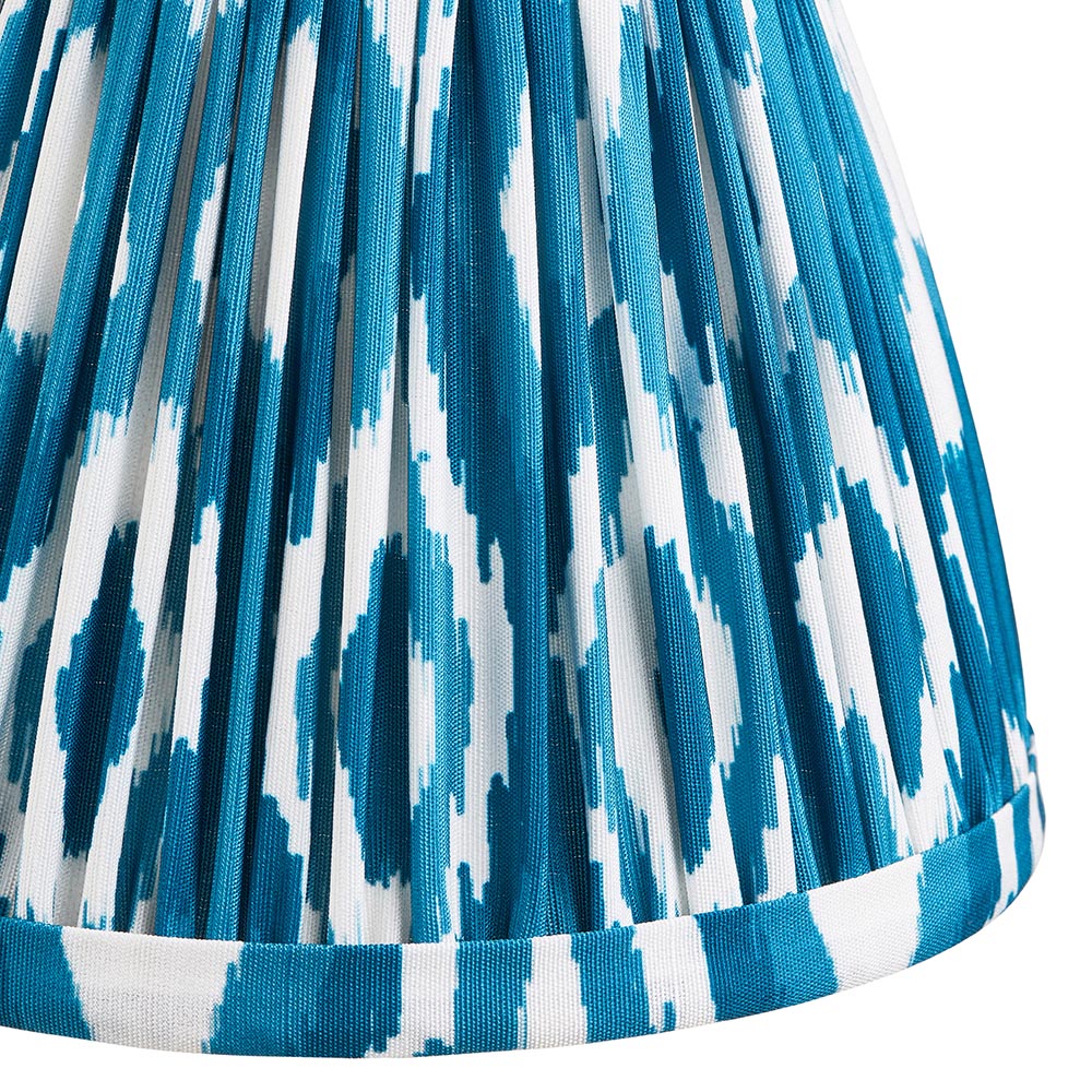 Wood Wing And Ikat 16cm Marlin Blue Shade Wall Light In Brushed Aged Brass