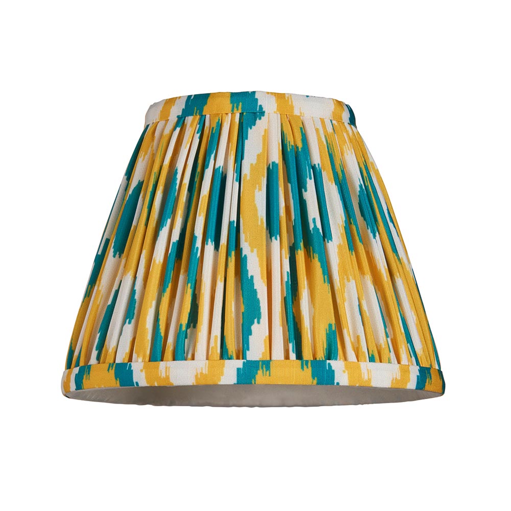 Wood Wing And Ikat 16cm Yellow And Jade Shade Wall Light In Brushed Aged Brass